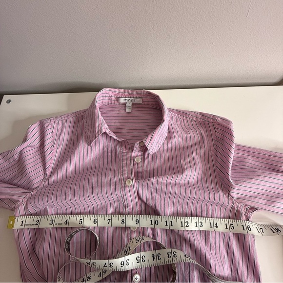 Derek Lam 10 Crosby Striped Poplin Tie-Front Long-Sleeve Shirtdress Pink - 4 - Picture 11 of 11